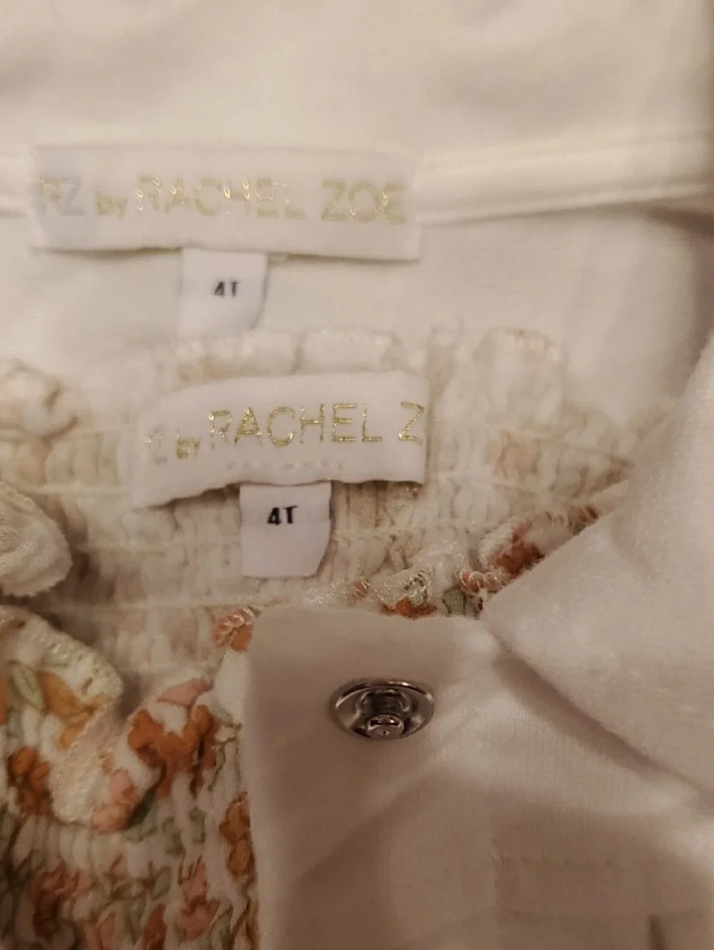 Rachel Zoe White Jacket with Cream and Gold Floral Tulle Skirt
